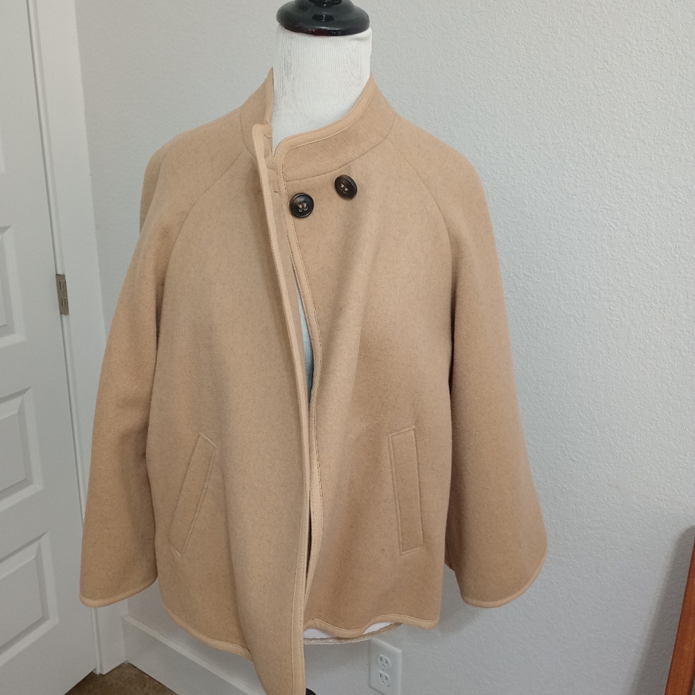 GUC Tan Wool Cape Style Coat